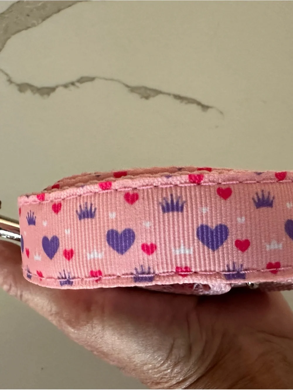 Dog Heart-Print Pink Leash NEVER USED!